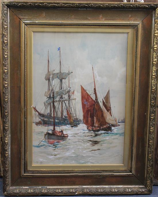 Charles Dixon (1872-1934) Mumbles Roads, 22 x 15in.